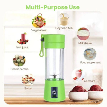 Portable USB Rechargeable Blender – 380ml Mini Juicer for Smoothies, Shakes & Juice | Travel Friendly Personal Blender