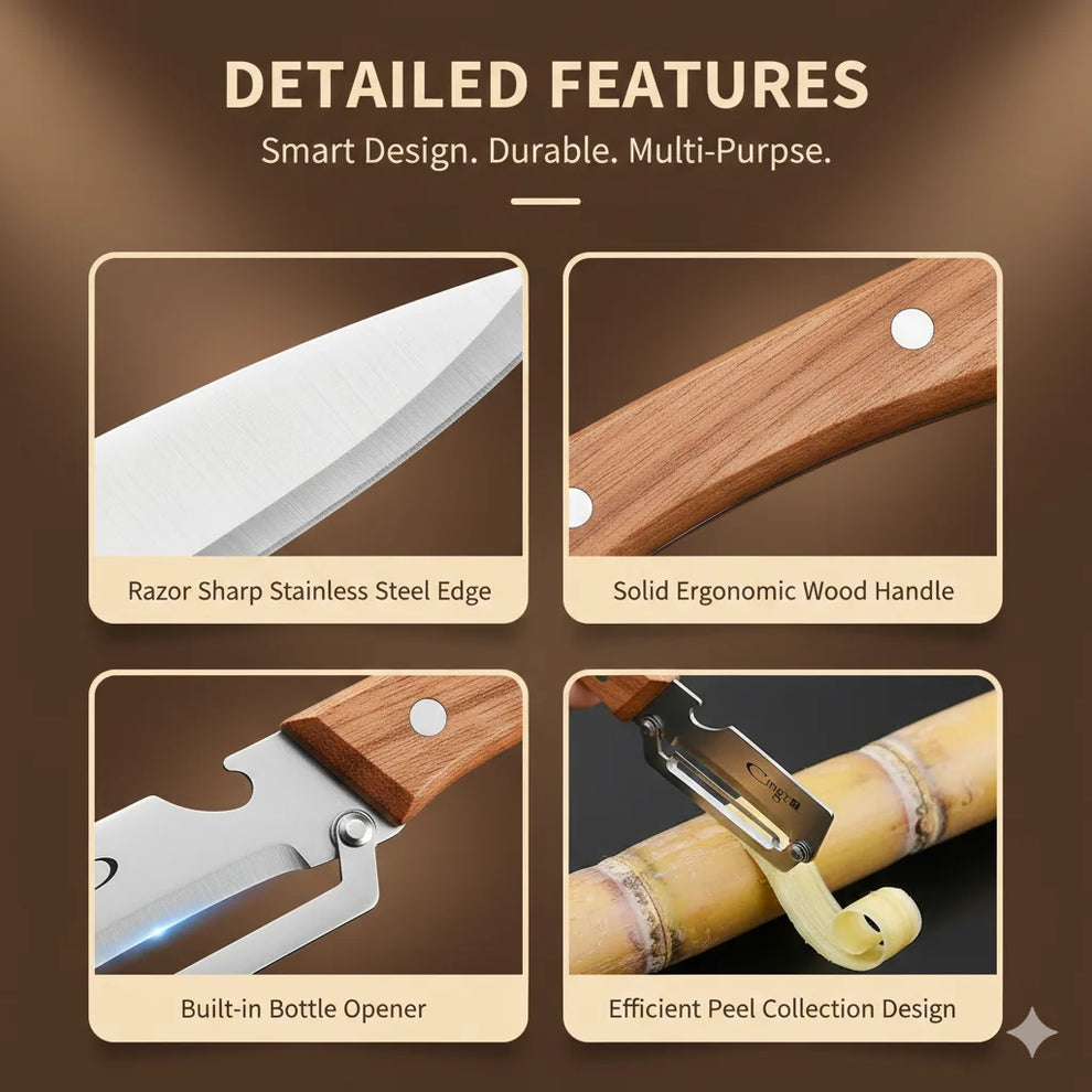PurePeeler™ – Stainless Peeler | High-Grade Durability | Clean, Precision Peeling + Bottle Opener