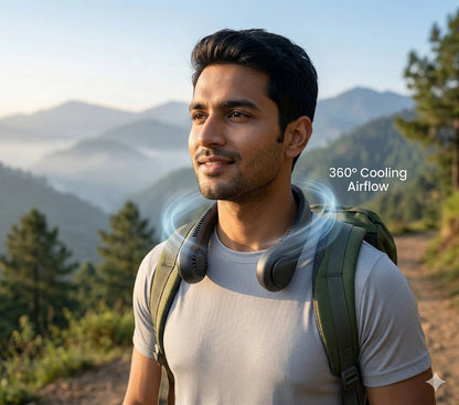 NeckFan™ – Wearable Neck Fan | Soft Airflow | Outdoor & Travel Cooling