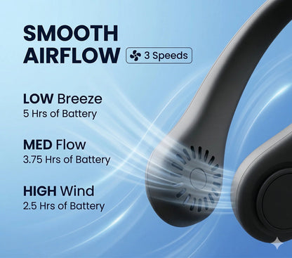 NeckFan™ – Wearable Neck Fan | Soft Airflow | Outdoor & Travel Cooling